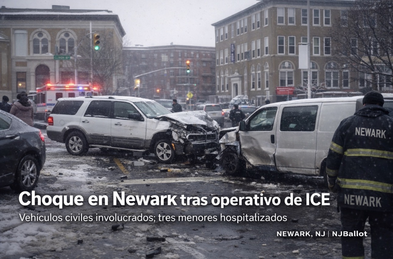 Choque en Newark durante operativo de ICE deja tres menores heridos