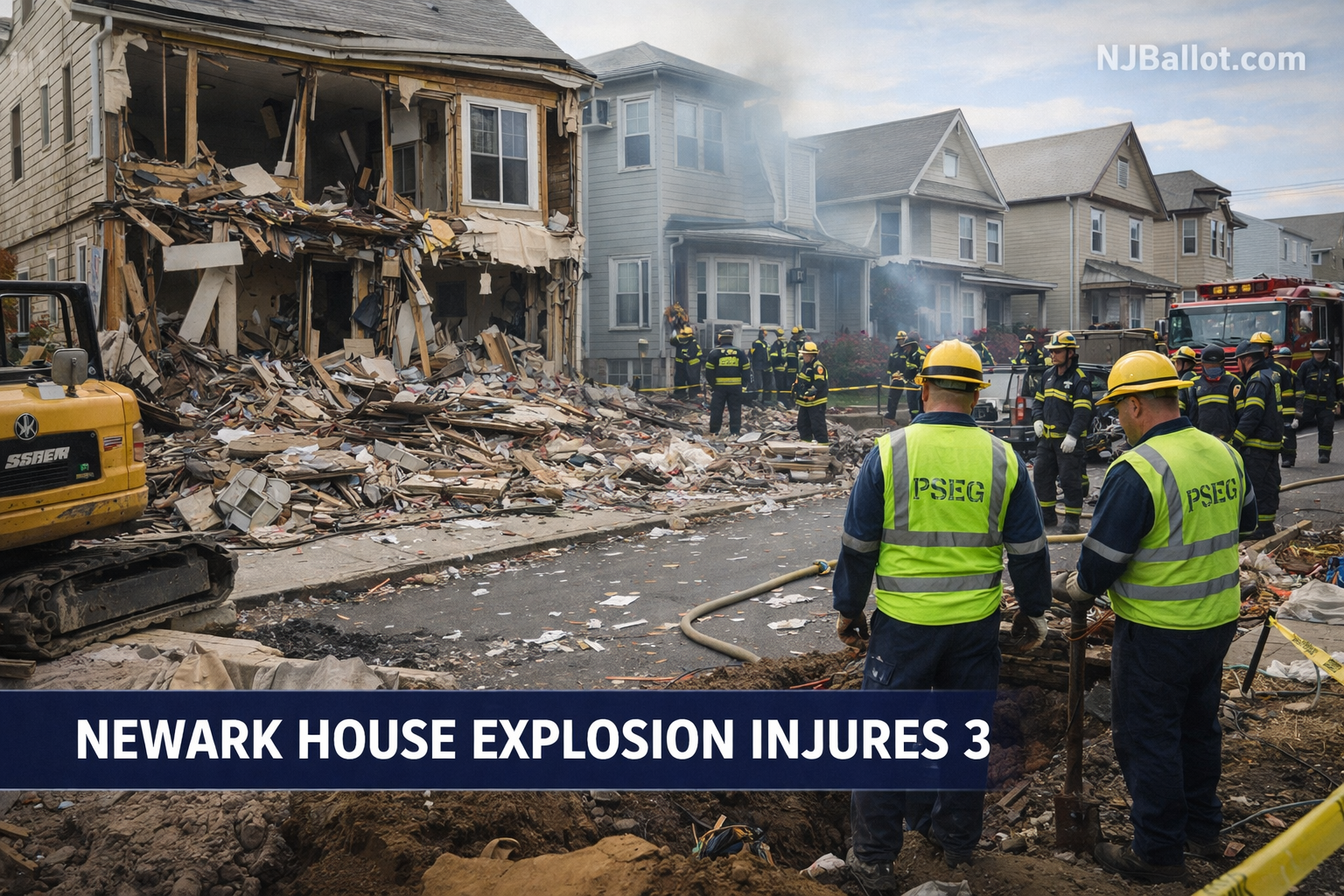 Newark House Explosion Injures 3, Including Teens, After Gas Line Struck