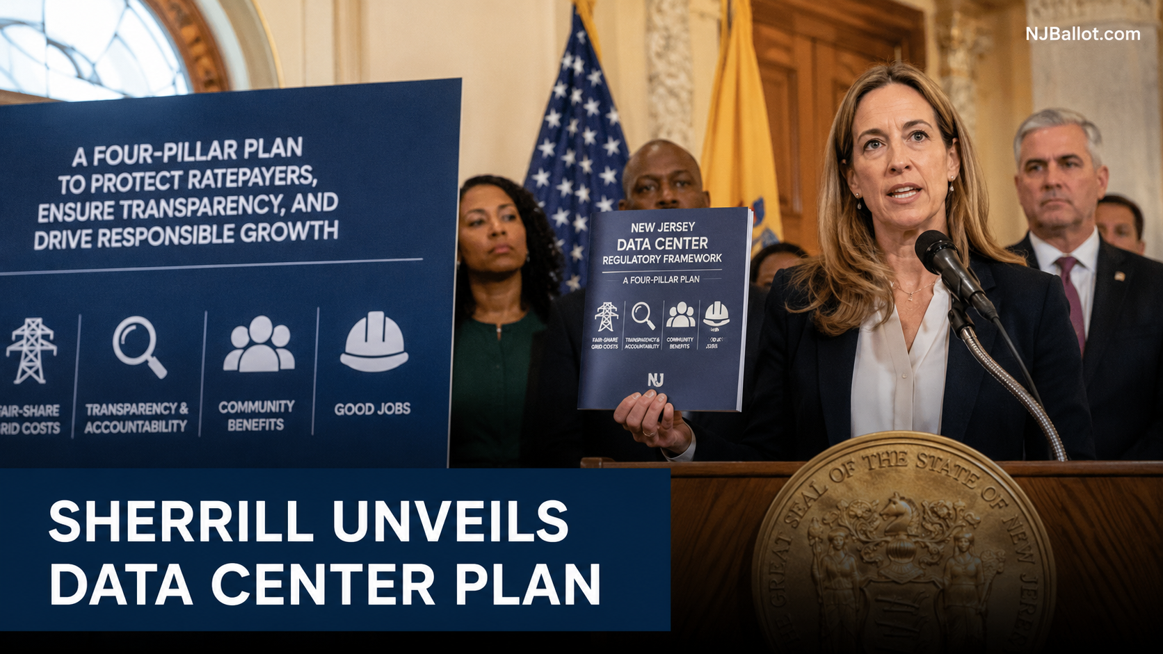 Sherrill Unveils Four-Pillar Data Center Plan as Municipal Bans and Grid Pressure Mount