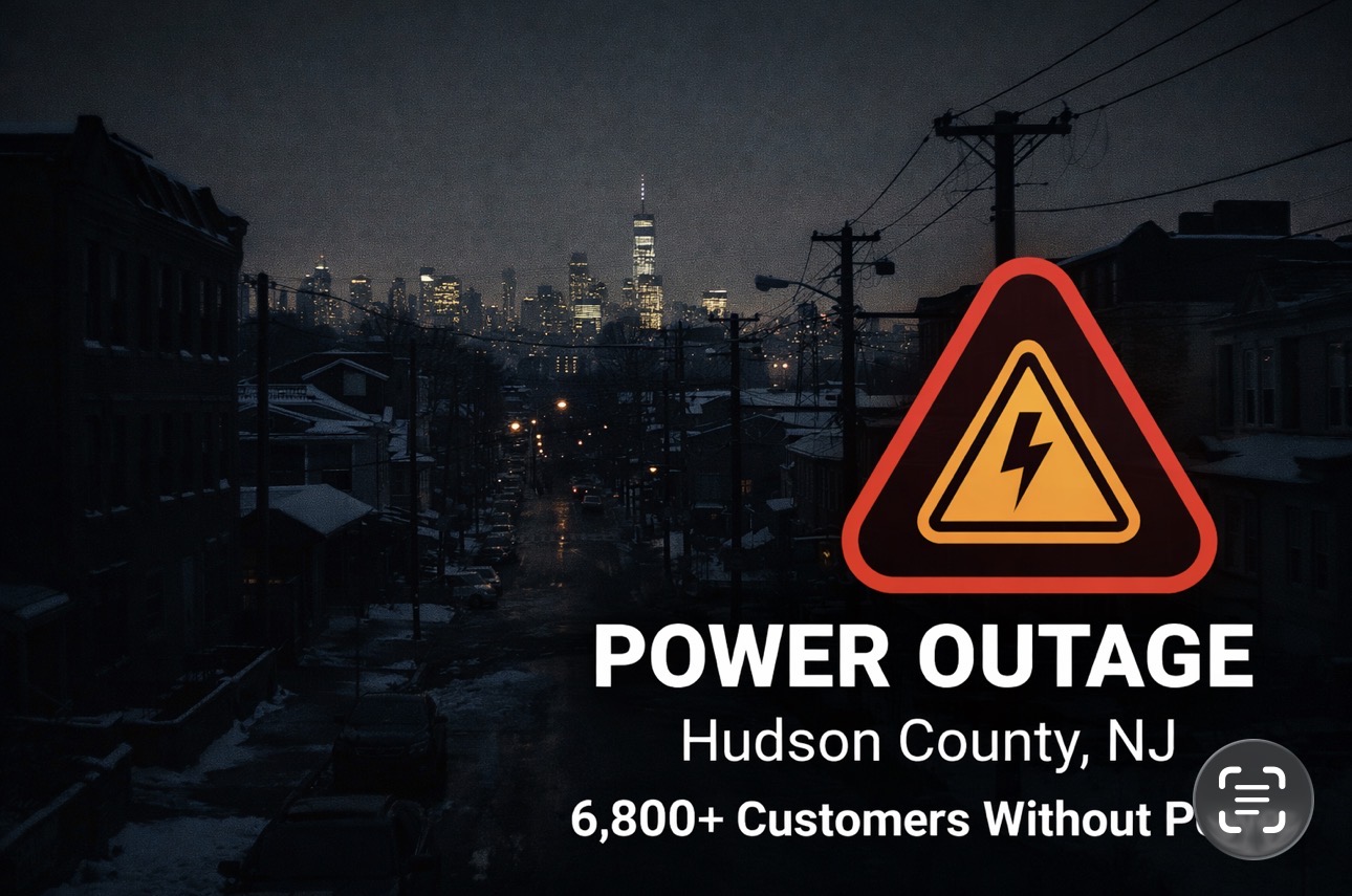 Power Outage Hits Hudson County, More Than 6,800 Customers Reported Without Service
