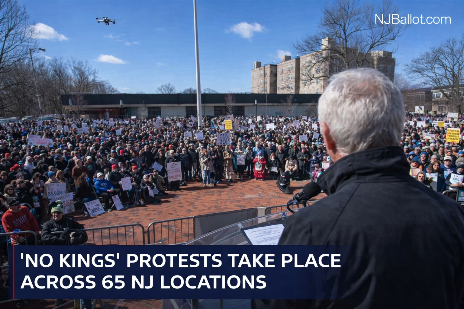 Drone Surveillance, Unclear Crowd Totals at "No Kings" Protests Across 65 NJ Locations