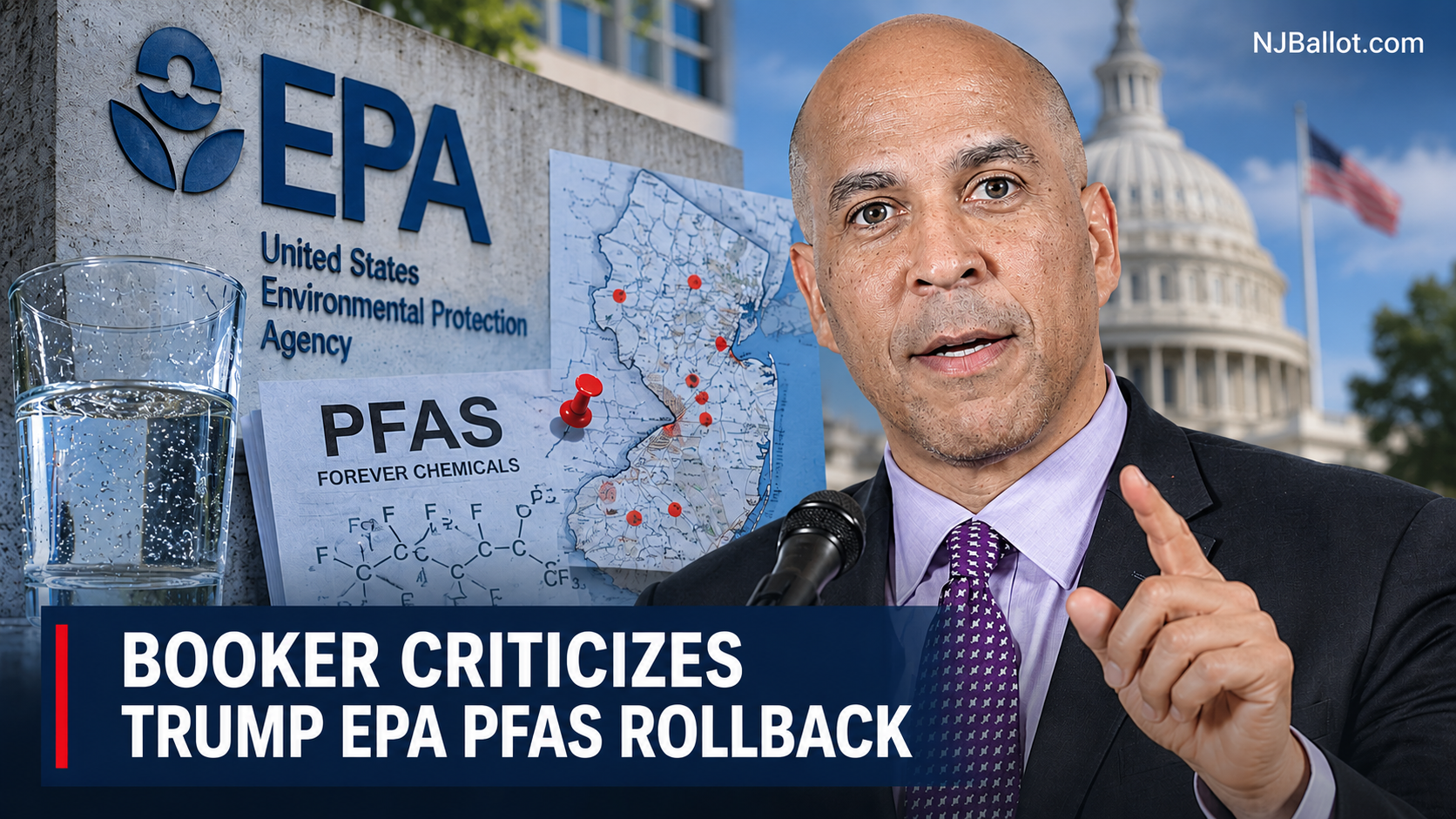 Booker Criticizes Trump EPA’s Proposed Changes to PFAS Drinking Water Rules